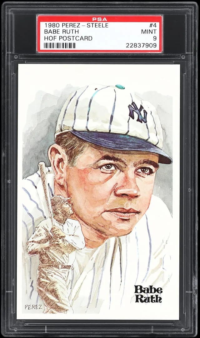 1980 Perez-Steele Hall of Fame Postcard Babe Ruth #4 card image