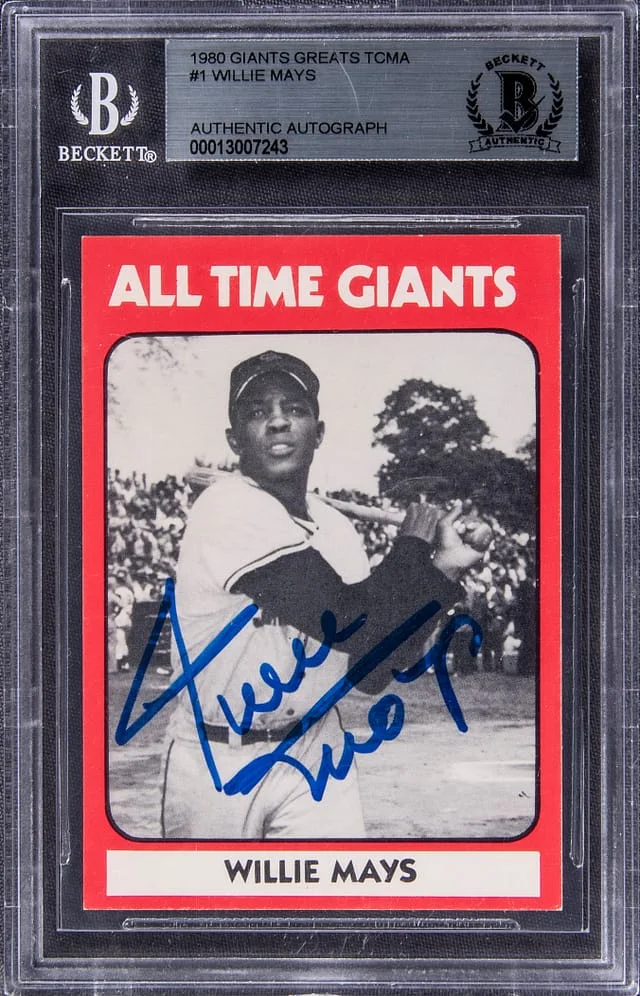 1980 TCMA All Time New York Giants Willie Mays #1 card image