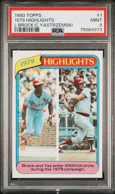 1980 Topps 1979L.Brock/C.Yastrzemski Highlights #1 card image
