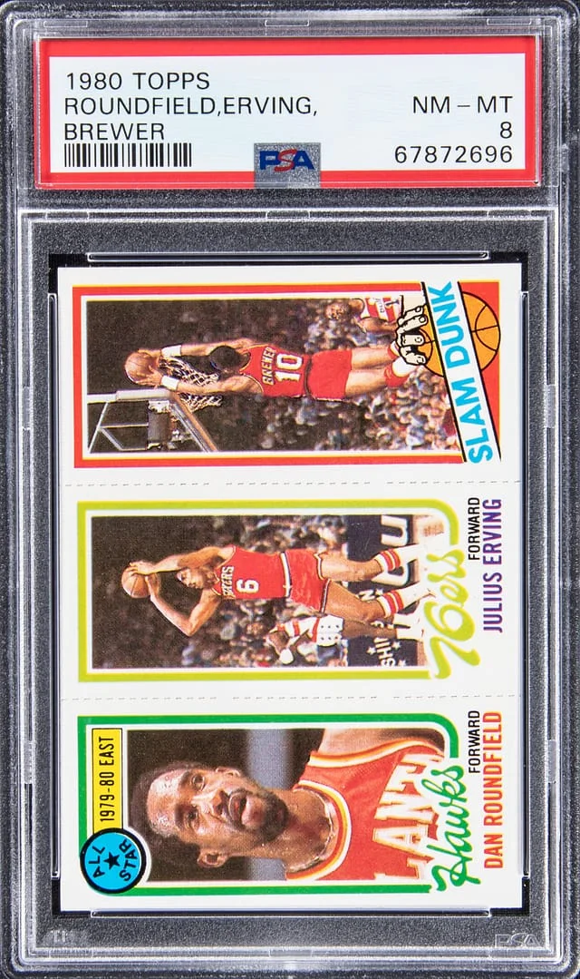 1980 Topps Dan Roundfield, Julius Erving, Ron Brewer #no-number card image