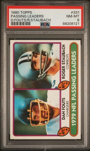 1980 Topps D.Fouts/R.Staubach Passing Leaders #331 card image