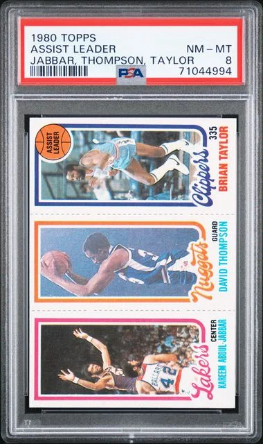 1980 Topps Jabbar, Thompson, Taylor Assist Leader #no-number card image