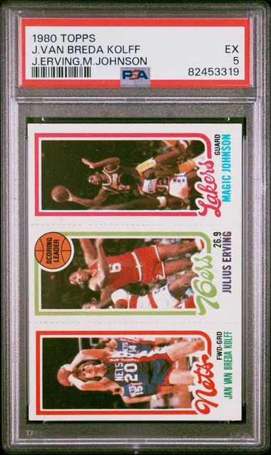 1980 Topps Jan Van Breda Kolff/Julius Erving/Magic Johnson #no-number card image