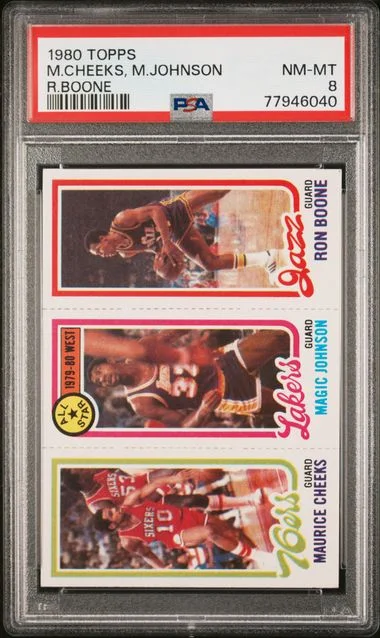 1980 Topps Magic Johnson /Maurice Cheeks/Ron Boone #no-number card image