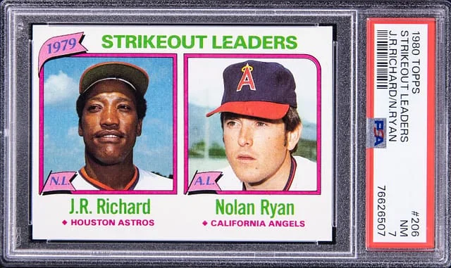1980 Topps Nolan Ryan, J.R Richard Strikeout Leaders #206 card image