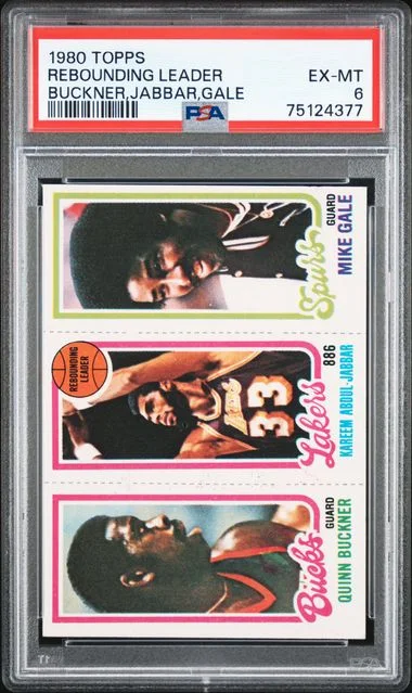 1980 Topps Quinn Buckner/ Kareem Abdul-Jabbar/ Mike Gale Rebounding Leader #no-number card image