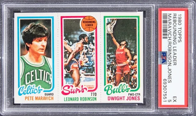 1980 Topps Rebounding Leader Pete Maravich, Leonard Robinson, Dwight Jones #no-number card image