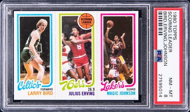 1980 Topps Scoring Leader Larry Bird/Magic Johnson #no-number card image