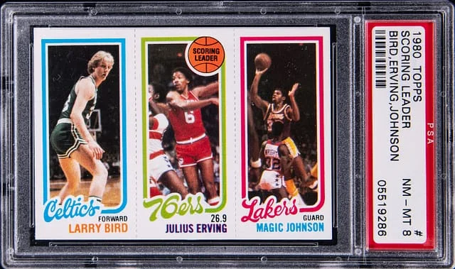 1980 Topps Scoring Leader Magic Johnson/Larry Bird/Julius Erving #no-number card image