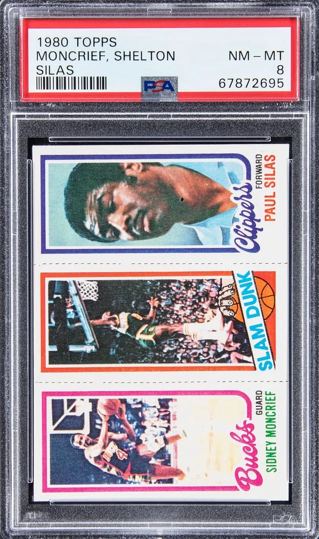 1980 Topps Sidney Moncrief, Lonnie Shelton, Paul Silas #no-number card image