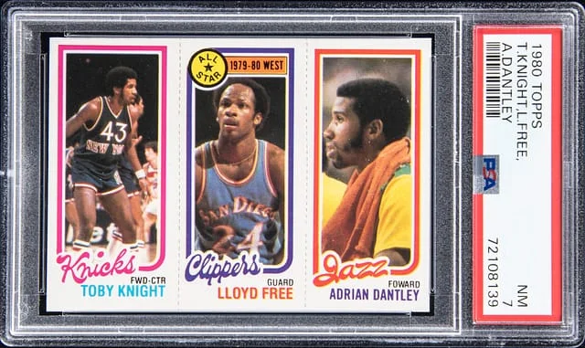 1980 Topps Toby Knight, Lloyd Free, Adrian Dantley #no-number card image