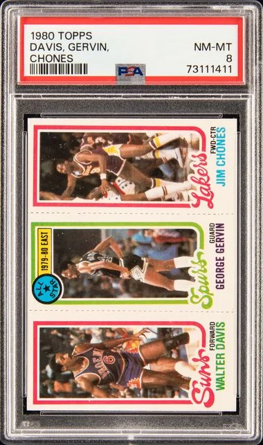1980 Topps Walter Davis/George Gervin/Jim Chones #no-number card image