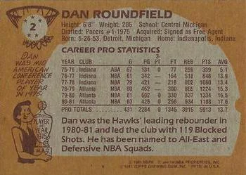1981-82 Topps Dan Roundfield #2 card back image