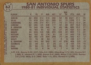 1981-82 Topps Dave Corzine #62 card back image