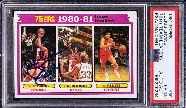 1981-82 Topps Julius Erving 76ers Team Leaders #59 card image