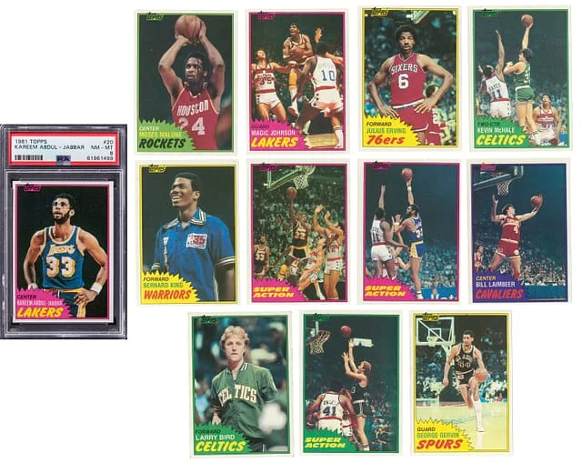 1981-82 Topps Kareem Abdul-Jabbar Graded Basketball Complete Set (198) Plus Wax Pack Wrapper – Featuring #20 card image