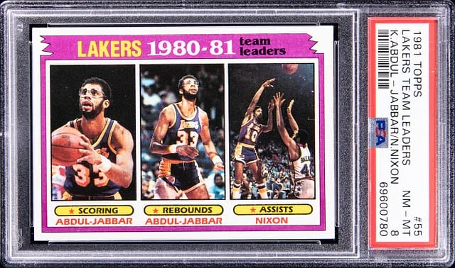 1981-82 Topps Kareem Abdul-Jabbar/Norm Nixon Lakers Team Leaders #55 card image