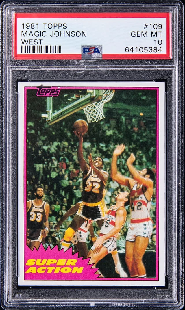 1981-82 Topps Magic Johnson, Super Action, West #109 card image