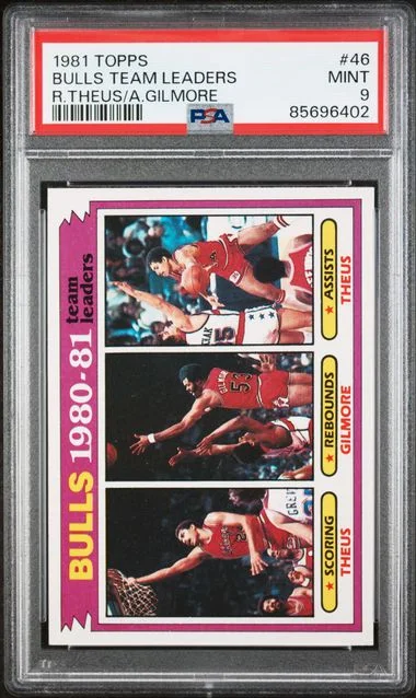 1981-82 Topps R.Theus/A.Gilmore Bulls Team Leaders #46 card image