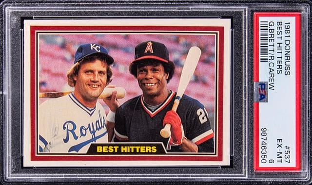 1981 Donruss George Brett/Rod Carew Best Hitters #537 card image