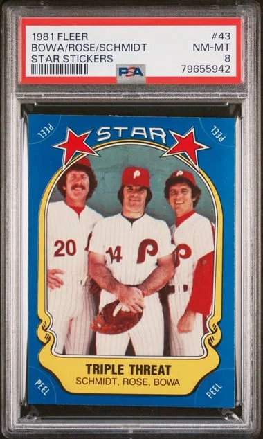 1981 Fleer Bowa/Rose/Schmidt Star Stickers #43 card image