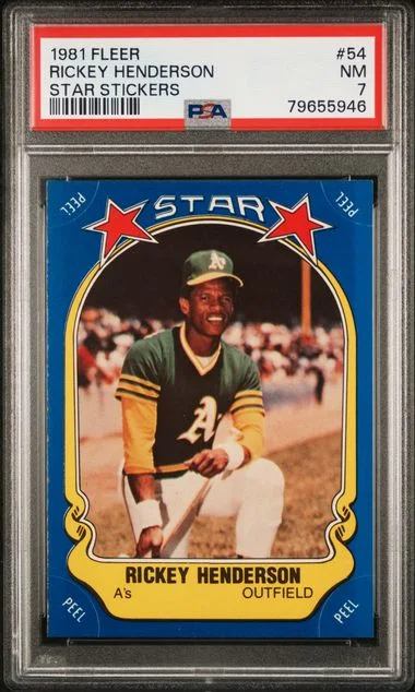 1981 Fleer Rickey Henderson Star Stickers #54 card image