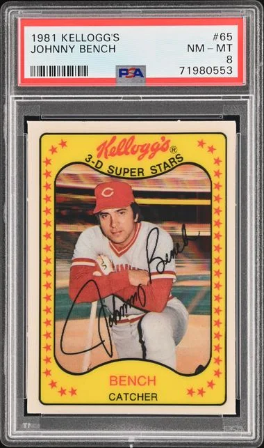 1981 Kellogg'S Johnny Bench #65 card image