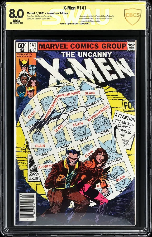 1981 Marvel) - CBCS 8.0 - Signed by Chris Claremont, Appearance of Rachel (Phoenix II), Pyro, Avalanche, Destiny, Alternate Future X-Men #1st card image