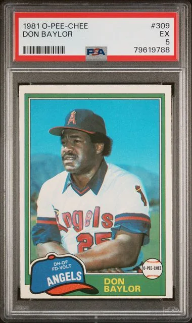 1981 O-Pee-Chee Don Baylor #309 card image