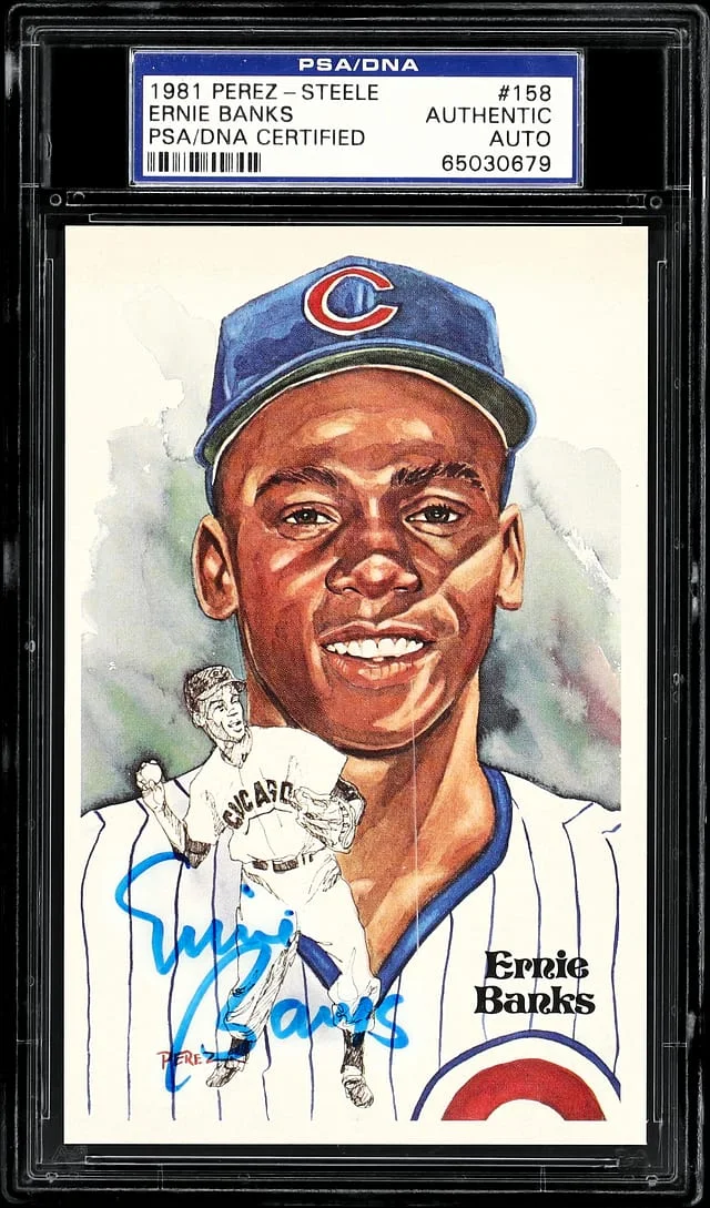 1981 Perez Steele Ernie Banks #158 card image