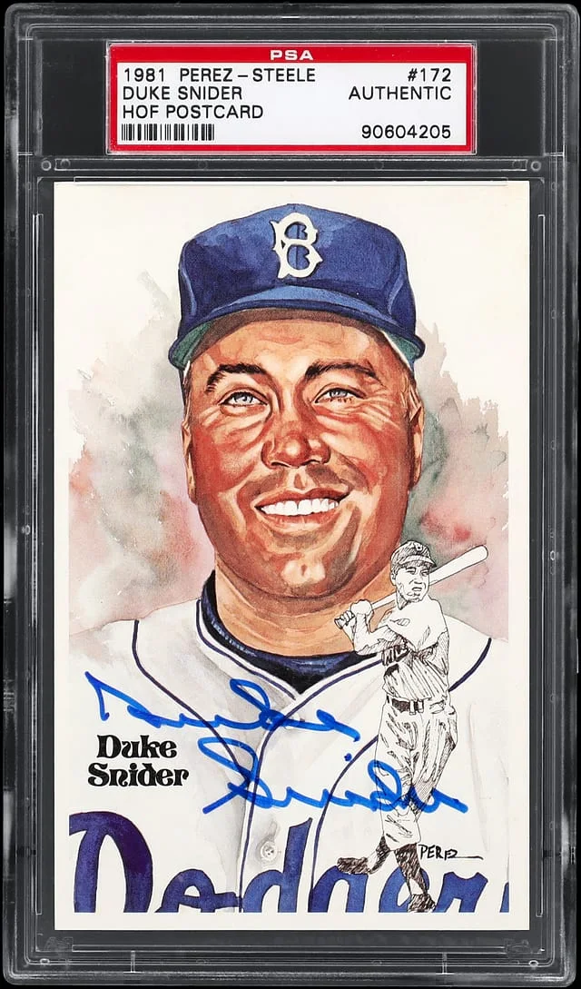 1981 Perez-Steele Hall of Fame Postcard Duke Snider #172 card image