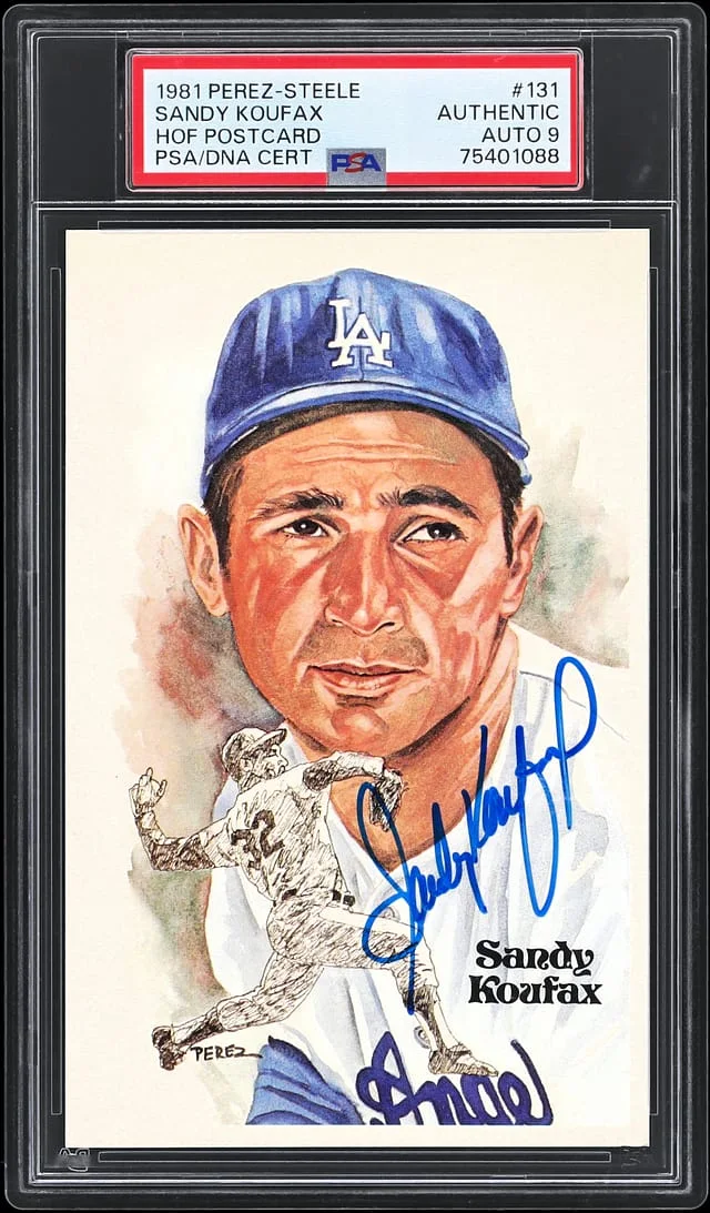 1981 Perez-Steele Hall of Fame Postcard Sandy Koufax #131 card image