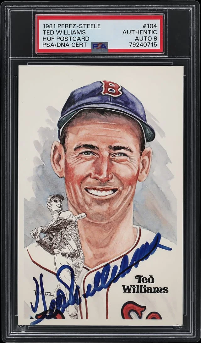 1981 Perez-Steele Hall of Fame Postcard Ted Williams #104 card image