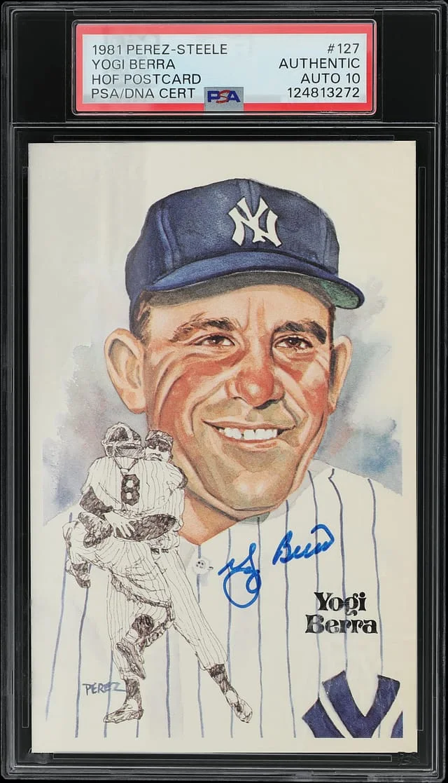 1981 Perez-Steele Hall of Fame Postcard Yogi Berra #127 card image