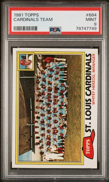 1981 Topps Cardinals Team #684 card image
