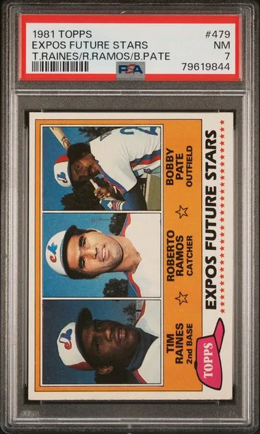 1981 Topps Expos Future Stars Tim Raines/Roberto Ramos/Bobby Pate #479 card image
