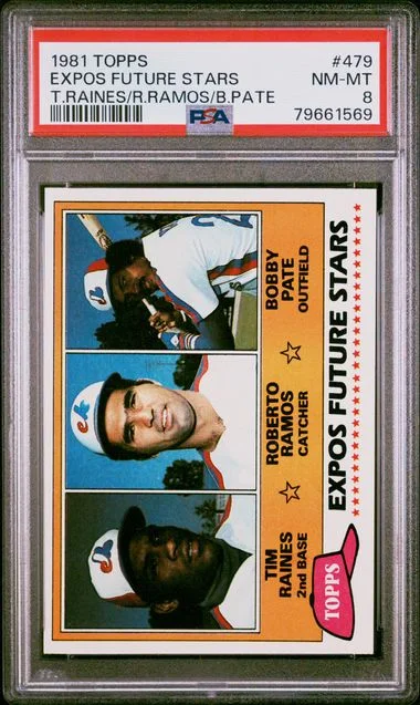 1981 Topps Expos Tim Raines/Roberto Ramos/Bobby Pate Future Stars #479 card image