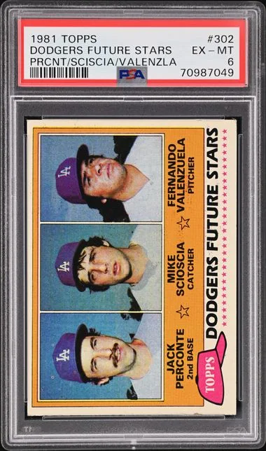 1981 Topps Perconte/Scioscia/Valenzuela Dodgers Future Star #302 card image