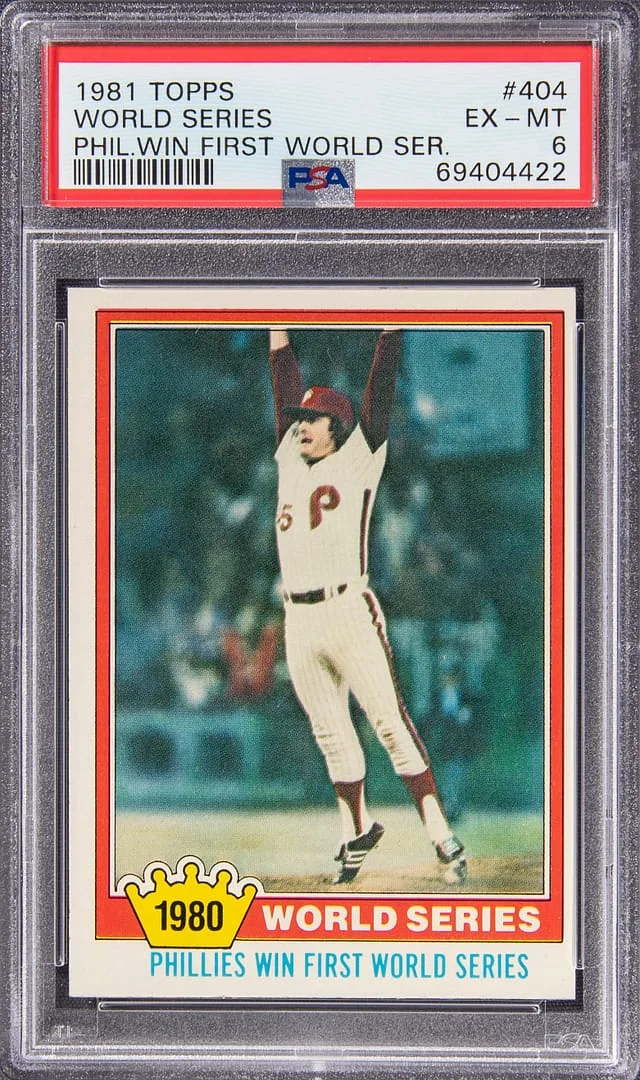 1981 Topps Phillies Wins First World Series #404 card image