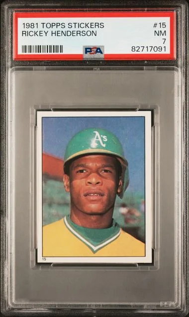 1981 Topps Rickey Henderson Stickers #15 card image