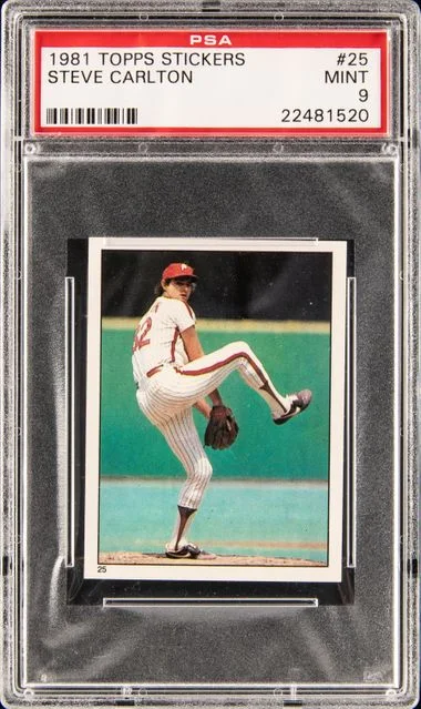 1981 Topps Steve Carlton Stickers #25 card image