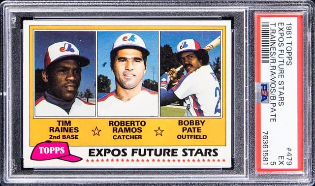 1981 Topps Tim Raines, Roberto Ramos, Bobby Pate Expos Future Stars #479 card image