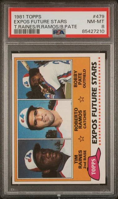 1981 Topps T.Raines/R.Ramos/B.Pate Expos Future Stars #479 card image
