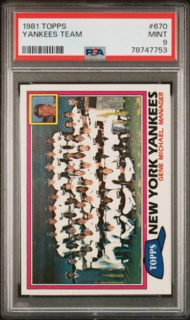 1981 Topps Yankees Team #670 card image