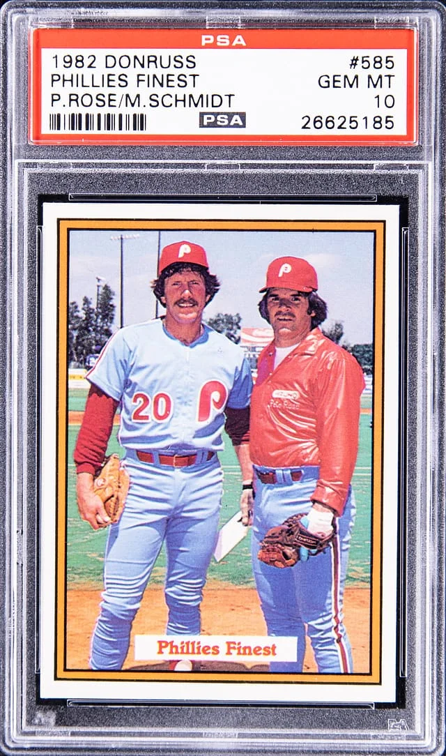1982 Donruss Pete Rose/Mike Schmidt Phillies Finest #585 card image