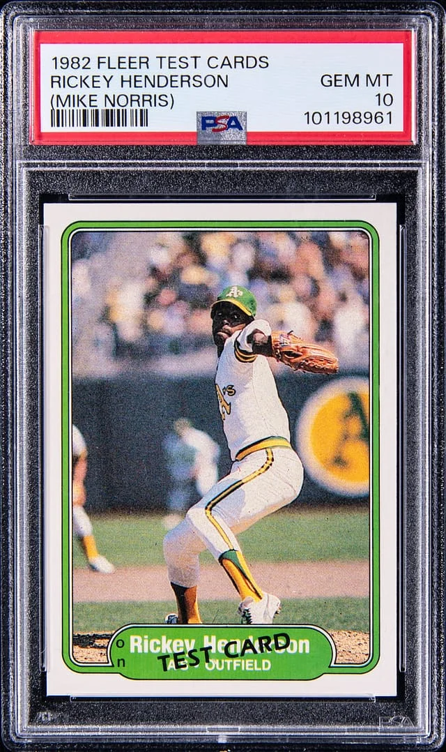 1982 Fleer Test Cards Rickey Henderson, Mike Norris Pictured #no-number card image