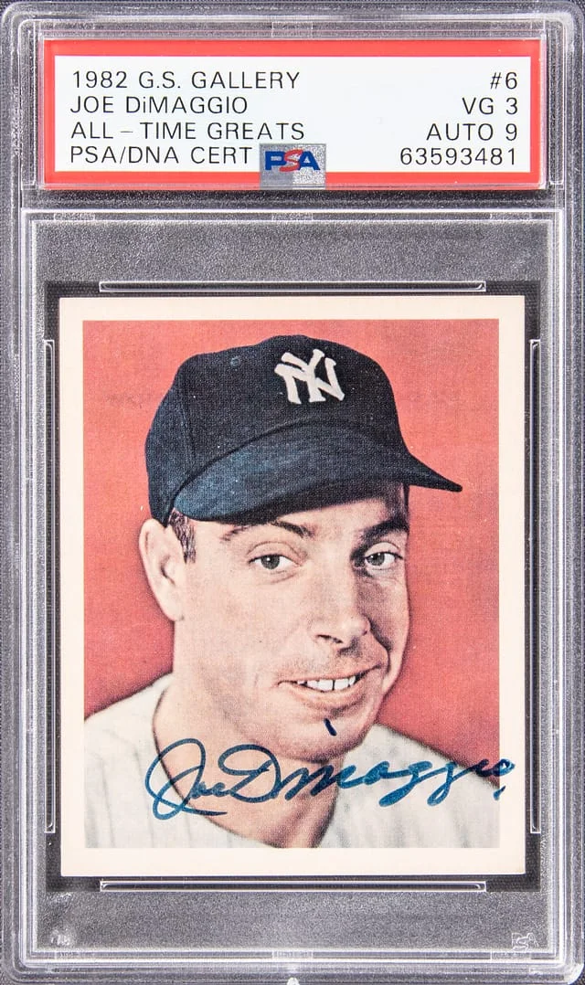 1982 G.S. Gallery All-Time Greats Joe DiMaggio #6 card image