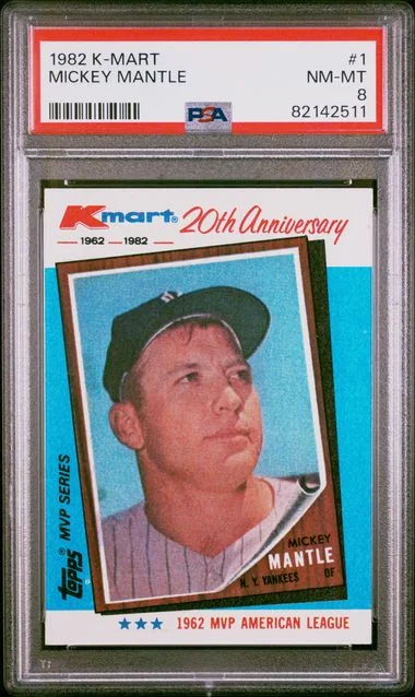 1982 K-Mart Mickey Mantle #1 card image