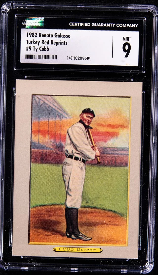 1982 Renata Galasso Turkey Red Reprints Ty Cobb #9 card image