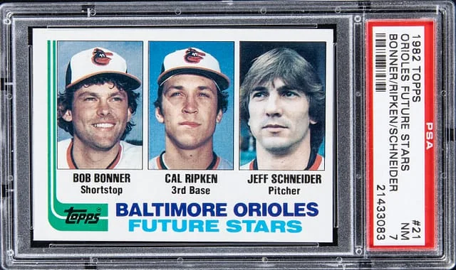 1982 Topps Bob Bonner/Cal Ripken Jr./Jeff Schneider Orioles Future Stars #21 card image